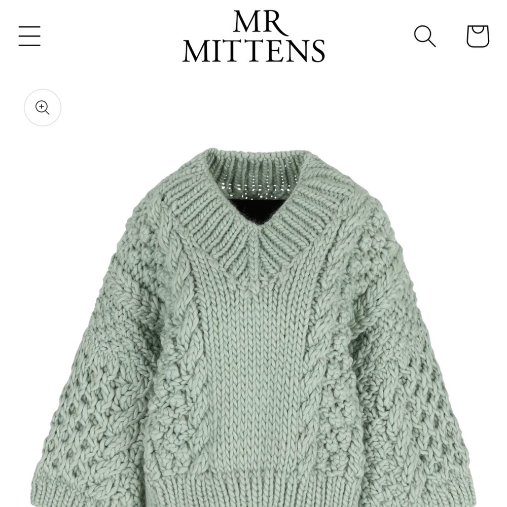 I Love Mr Mittens Honey Sweater - Seafoam XS/S NWT - Picture 2 of 14